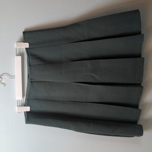 Lafayette 148 New York Sage Green A-line Pleated Wool Skirt